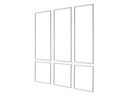 Ozdobné lišty na stenu 3 ks, polystyrén biele, 61×137+61×61 cm, ľahké