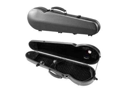 Puzdro na husle 4/4 so vstavaným vlhkomerom, plyšové vnútro, čierne