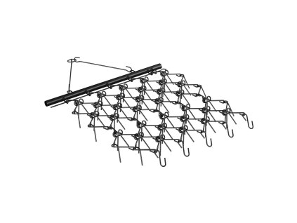Reťazová brána 1.22×1.22 m, 69 zubov, na atv/utv/traktor, na pôdu