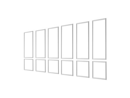 Sada stenských líšt 6 ks, polystyrén, biela, 61×137 + 61×61 cm