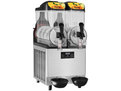 Stroj na slushie 2×12L, výstup 48 pohárov, 220V 950W, nerezová