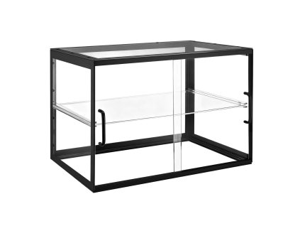 Dvojposchodová akrylová vitrína s posuvnými dvierkami 550×385×390 mm