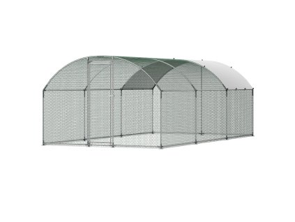 Kovový výbeh pre sliepky 9.8×19.3×6.5 ft s klenutou strechou a zámkom