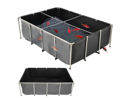 Nadzemná rybníková nádrž 470 Gal PVC nerezový rám, vypúšťací ventil