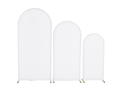 Oblúkové stojany na pozadie, 3 ks, výšky 1.8/1.5/1.2 m, zlaté s obalom