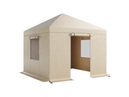 Zimný kryt na altánok 3.05×3.05 m s bočnými stenami a oknami z PE