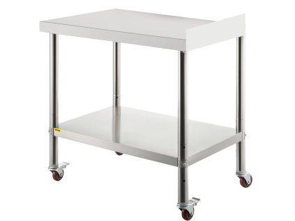 Nerezový prípravný stôl 24×15×35 inch, 440lbs, s policou a 4 kolieska