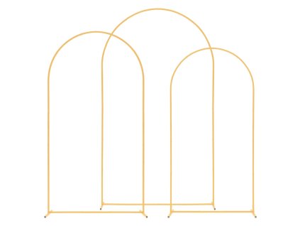 Sada oblúkových stojanov 3 ks, 2.4/2.2/2 m, zlaté kovové, ľahká montáž