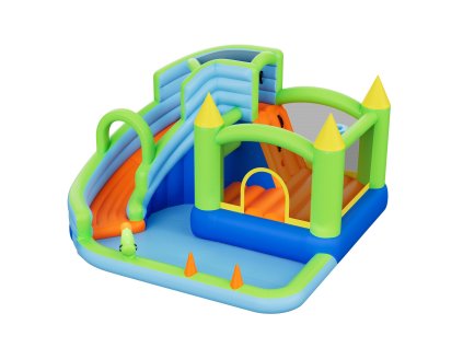 Nafukovací skákací hrad so šmýkačkou 11.3×12.3×7.0 ft pre 3–8 rokov