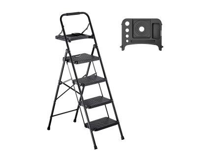 Skladací 4-stupňový schodík, protišmykové stupne, nosnosť 272 kg