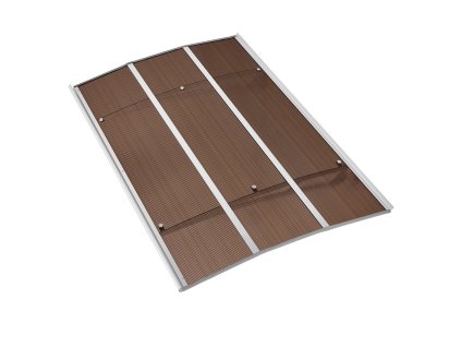 Vchodová polykarbonátová strieška 39×59 in s odtokom a držiakom, hnedá