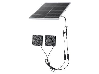 Solárny ventilátor 30W panel, 2× ventilátory, nastaviteľný, 2668 RPM