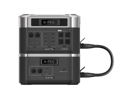 OUKITEL BP2000 Portable Power Station + OUKITEL B2000 Battery Pack, 2048Wh/640000mAh LiFePO4 Battery Solar Generator, 2200W AC Output, 2000W UPS, 1800W AC Charging, Expand Up to 7 Battery Packs, 15 Outputs