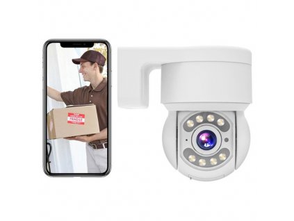 TALLPOWER C48 Outdoor WiFi Camera, HD 2K 4MP, Night Vision, 360° Pan Tilt, Motion Detection, IP65 Waterproof, 2-Way Audio, Tuya/Smart Life App - 1Pc White