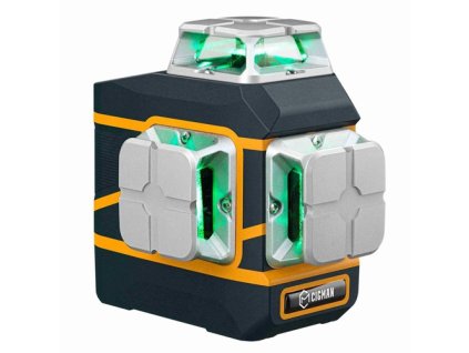 CIGMAN CM-801 3x360° Self Leveling Laser Level, 3D Green Cross Line, IP54, with Dual Rechargeable Batteries, Remote Controller and Magnetic L-Shaped Bracket