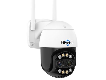Hiseeu 4K 8MP Wireless Security Camera, Dual Lens, 8X Zoom, 2-Way Audio, Full-color Night Vision, Human Detection, Auto Tracking, Pan 355° & Tilt 90°, IP66 Waterproof