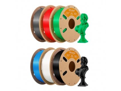 6kg ERYONE High Speed PLA+ 3D Printing Filament (1kg Green+1kg Black+1kg Red+1kg Grey+1kg Blue+1kg Ivory White)