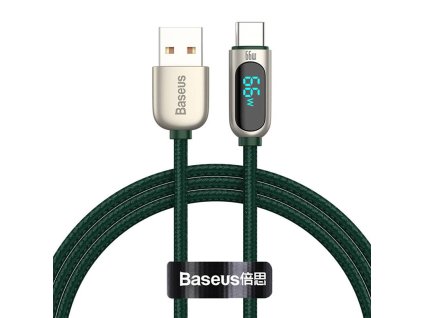 Kabel displeje Baseus USB pro typ C, 66 W, 1 m (zelený)