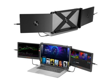 GTMEDIA MATE X Portable Dual Screen Monitor Laptop Screen Extender for 13-17.3" Laptop, 11.6 inches 1920*1080 IPS Screen, 60Hz Refresh Rate, 178° Viewing Angle, 2*Type-C 1*HDMI 1*USB 2.0 1*3.5mm Headphone Jack