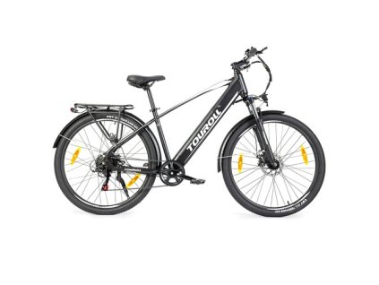 Touroll J1 27.5 inch Trekking Bike with 250W Motor, 36V 15.6Ah Battery, Max 100km Range, 1.8" LCD Display Shimano 7-Speed Disc Brake - Black