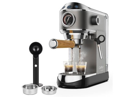 BioloMix CM7008 Semi-Automatic Espresso Coffee Maker with Milk Steam Frother Wand, 20 Bar Pressure, 1.1L Water Tank, Single/Double Cup