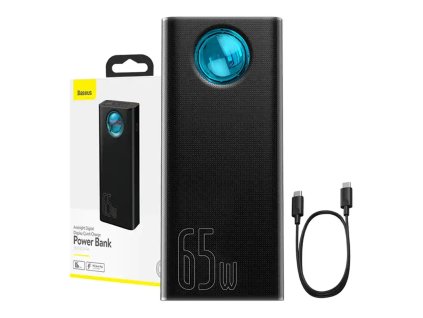 128049 powerbank baseus amblight 30000mah 4xusb usb c 65w cierna