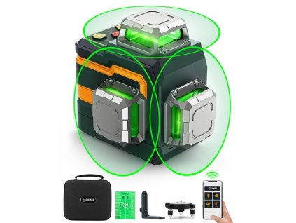 CIGMAN CM-S01 12 Lines Laser Level, With APP Control, 3x360°, Self-leveling & Manual Mode, Stepless Dimming, 30h Max. Usage Time, IP54 Waterproof