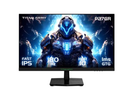 TITAN ARMY P27GR Gaming Monitor, 27-inch 2560*1440 16:9 Fast IPS Screen, 180Hz Refresh Rate, 1ms GTG, 99% sRGB, HDR10, Adaptive-Sync, Gaming Mode, Dynamic OD, PBP & PIP Display, Low Blue Light, Adjustable Tilt, VESA Wall Mounting