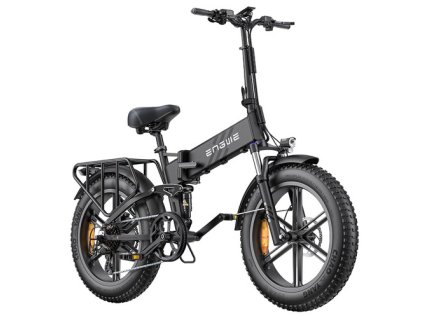 ENGWE ENGINE Pro 2.0 Folding Electric Bike, 20*4.0 Inch Fat Tire, 75Nm Torque, 52V 16Ah Battery, 25km/h Max Speed, 100km Range, Shimano 8-speed, Hydraulic Disc Brakes, Full Suspension - Black