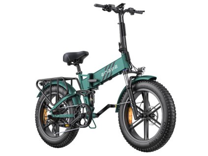 ENGWE ENGINE Pro 2.0 Folding Electric Bike, 20*4.0 Inch Fat Tire, 75Nm Torque, 52V 16Ah Battery, 25km/h Max Speed, 100km Range, Shimano 8-speed, Hydraulic Disc Brakes, Full Suspension - Green
