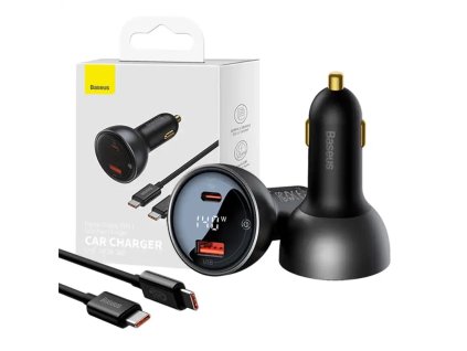 136817 nabijacka do auta baseus superme usb usb c 140 w cierna