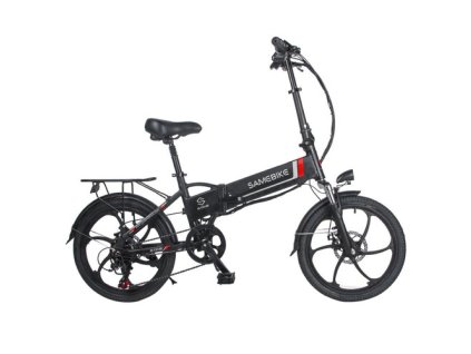 SAMEBIKE 20LVXD30 20 Inch Portable Folding Electric Bike 10Ah Battery Shimano 7 speed Smart Moped Bicycle 350W Motor Max 35km/h Aluminum Alloy LED Front Light Adjustable Heights  - Black