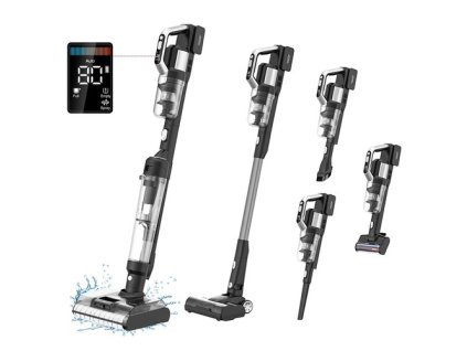 JIMMY PW11 Pro Max 5-in-1 Cordless Vacuum & Washer, 460W Strong Power, Double Cleaning, Hot Air Fast Dry, LED Screen, 180° Lay Flat Design, Dual Roller Brushes, Silver-black Color