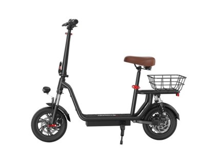 iScooter i12 Folding Electric Scooter with Seat & Rear Basket, 500W Motor, 25km/h 36V 7.5Ah BMS Battery, 12-inch Pneumatic Tire, 35km Max Range, Dual Disc Brakes, Dual Shock Absorption, LED Display & Bell