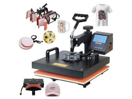 SHUOHAO 8 In 1 Heat Press Machine, 15*15in, For Cap/Bag/Mouse/Pad/Phone Case/Tape/Stickers/Mug/Plate/Puzzle/T-shirts