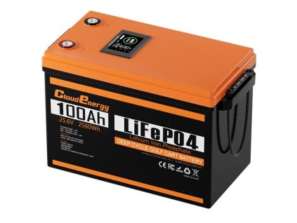Cloudenergy 24V 100Ah LiFePO4 Battery Pack Backup Power, 2560Wh Energy, 6000+ Cycles, Built-in 100A BMS, LCD Screen, Support in Series/Parallel, Replacing Most of Backup Power, RV, Boats, Solar, Trolling motor, Off-Grid