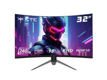 KTC H32S17F 32'' Curved Gaming Monitor, 1920*1080 HVA Panel, 240Hz Refresh Rate, 125% sRGB, 3500:1 Contrast Ratio, Adaptive Sync,   HDR10, 3ms Response Time, 2*HDMI2.0 1*DP1.4 1*USB2.0 1*Audio, VESA Mount, Adjustable Tilt, Low Blue Light