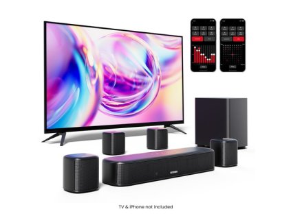 Ultimea Aura A40 7.1 Soundbar Subwoofer Speaker Kit, 7.1 Channel, App Control, 10 Bands Equalizer Settings, 121 Preset EQ Matrices, Bluetooth 5.3, 330W Peak Power
