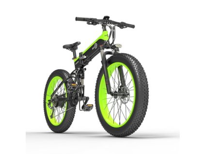 Bezior X1500 Fat Tire Folding Electric Mountain Bike 12.8Ah  Battery BMS 1500W Motor 26*4.0 Wheels Aluminum Alloy Frame Shimano 27-speed Shifter Max Speed 40km/h 100KM Power-assisted Range IP54 Oil Disc Brake MTB - Black Green