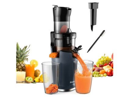 BioloMix SJ-017 Cold Press Juicer, with 78mm/3.07in Feed Chute, 200W 40-65RPM Powerful Motor, Low Noise Slow Masticating Juice Machine