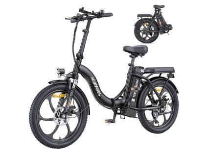 HillMiles MilePort 1 Electric Bike, 250W Motor, 36V 13AH Battery, 20*3.0-inch Tire, 25km/h Max Speed, 100km Max Range, Front Fork Suspension, Mechanical Disc Brake, Shimano 7-speed - Black
