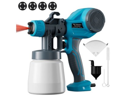 Tilswall Alien 500W Paint Sprayer with 3 Spray Patterns & 3 Nozzles Sizes, Max 550ml/min Spray Speed, Blue