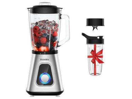 BioloMix SF701 1300W Smoothie Blender with 1.5L Glass Jar, 2 Speed Settings, Pulse Function