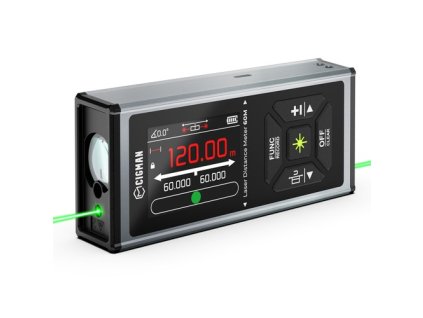 CIGMAN CD-60G 393ft/120M Bilateral Green Laser Measure, with Ft/in/M Multiple Units, Rechargeable 850mAh Battery