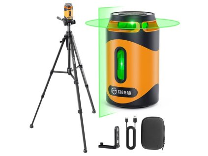 CIGMAN CM-505 360° Laser Level with Tripod, Self Leveling, 2000mAh+ Rechargeable Battery, 9H Running Time, Powerful Magnetic Base