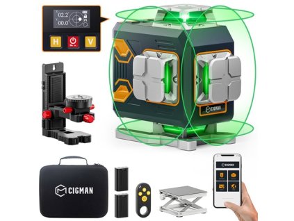 CIGMAN CM-S02 4x360° 16 Lines Laser Level, APP Control, LCD Screen, 40H Ultra Running Time