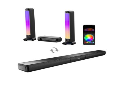 Ultimea Apollo S70 Lighting Soundbar with 5.0 Channel, Detachable Design, APP Control, Dynamic RGB Light, 121 Preset EQ Matrices