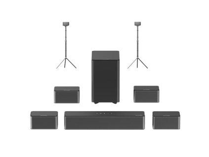 Ultimea Poseidon D70 7.1 Soundbar + 1 Pair * Steady 300 Speaker Stands, 10 Bands Equalizer, 121 Preset EQ Matrices, BassMX Technology, Smart APP Control