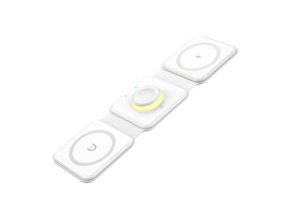 Magnetická bezdrátová nabíječka, Essager, EWXCX3-NMC02, 3w1, 15W (bílá)