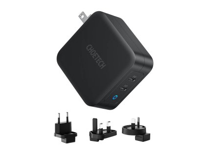 154037 2 choetech pd6008 2xusb c pd 100w gan sietova nabijacka